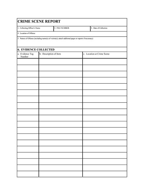 Crime Scene Report Template Fill Online Printable Fillable Blank