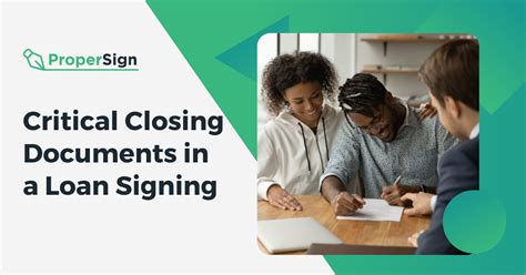 Critical Closing Documents In A Loan Signing Propersign