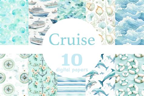 Cruise Seamless Pattern Vacation Digital Paper By Glamartzhanna Thehungryjpeg