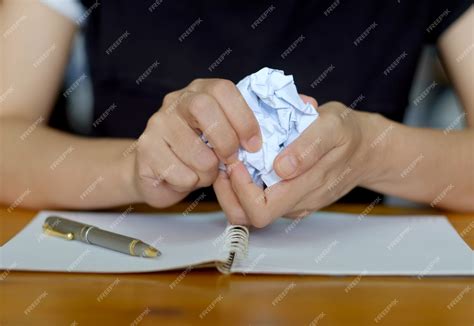 Crumpling The Sheet Of Paperwork Stock Photo Image Of Notepad Diary