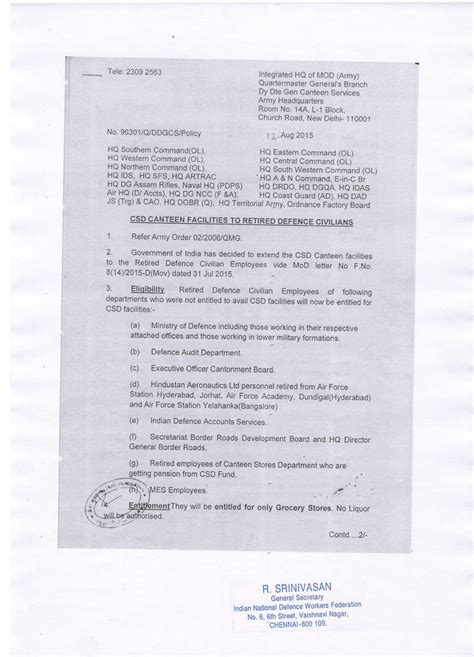 Csd Facilities For Retired Employees Mod Order With Application Forms