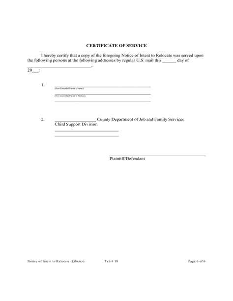 Custody Notice Of Intent To Relocate Ohio Free Download