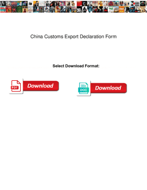 Customs Export Declaration Form Of The People S Republic Of China