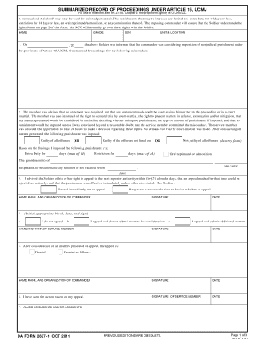 Da Form 2627 1 Fill Out Sign Online And Download Fillable Pdf