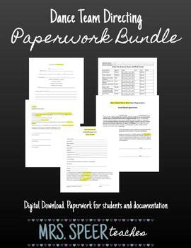 Dance Team Directing Paperwork Bundle By Mrs Speer Teaches Tpt