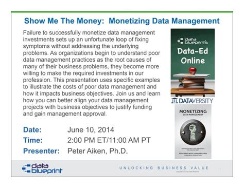 Data Ed Monetizing Data Management Ppt