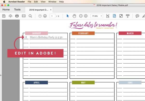 Dates To Remember Free Printable Organizing Paperwork Organization