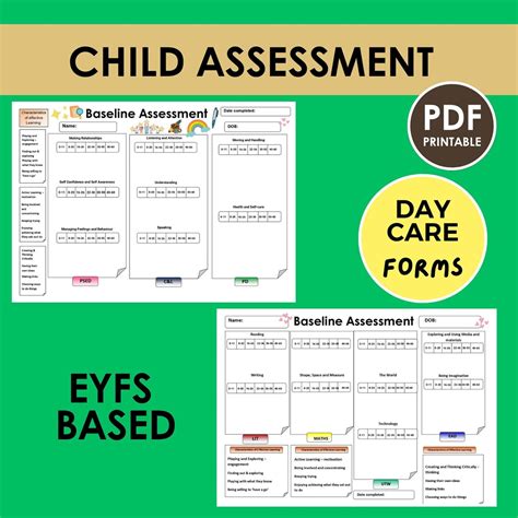 Day Care Baseline Assessment Eyfs Observation Planning Childminder Forms Daycare Printable