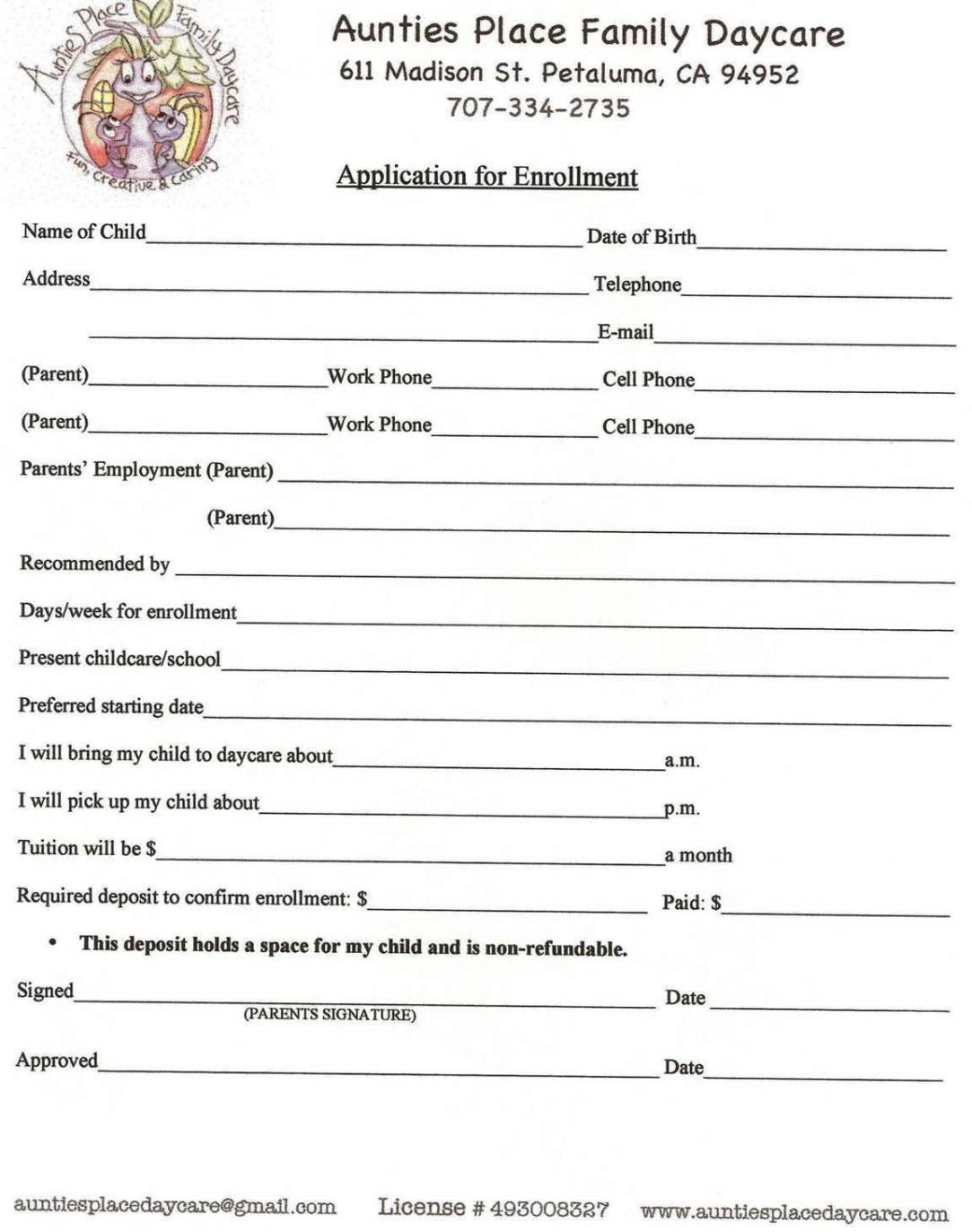 Daycare Application Template