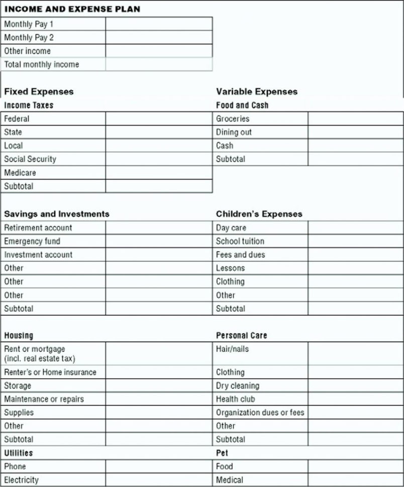 Daycare Tax Preparation Worksheets