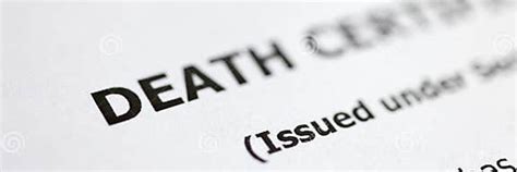 Death Certificate Is On Table Paperwork After Death Of Relative Stock Photo Image Of