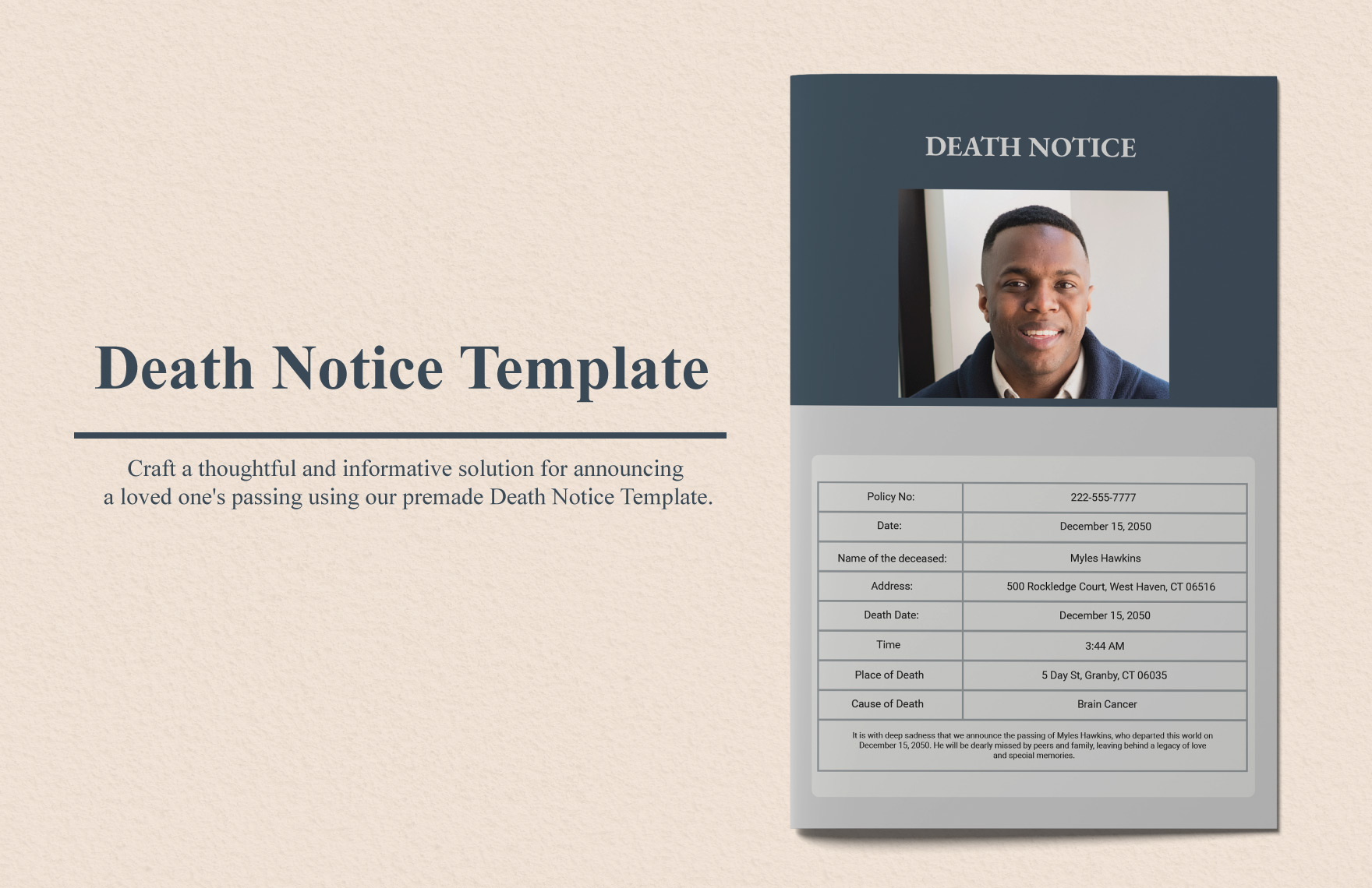 Death Notice Template Free