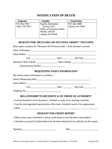 Death Notification Form Pdf Fill Online Printable Fillable Blank