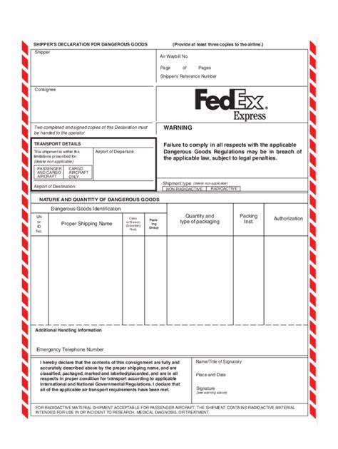 Declaration Shipper Fill Online Printable Fillable Blank Pdffiller