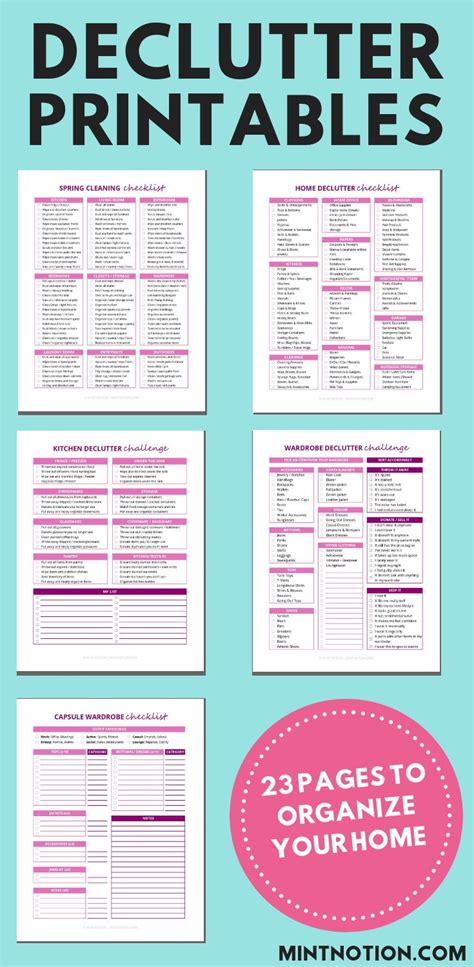 Declutter Your Home Binder Printables Declutter Checklist Declutter