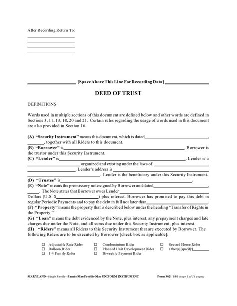 Deed Of Trust Paperwork We The People Usa