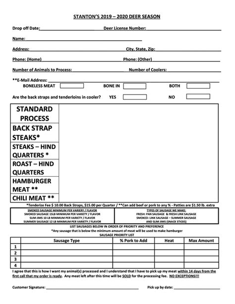 Deer Processing Stanton Meats