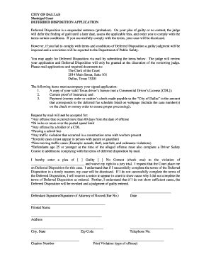 Deferred Disposition Fill And Sign Printable Template Online