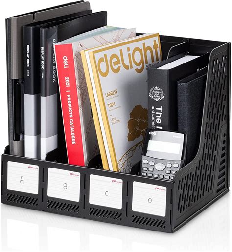 Deli Magazine File Book Holder Desktop Organizer Vertical Document