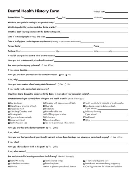 Dental Health History Form Fill Out Sign Online And Download Pdf