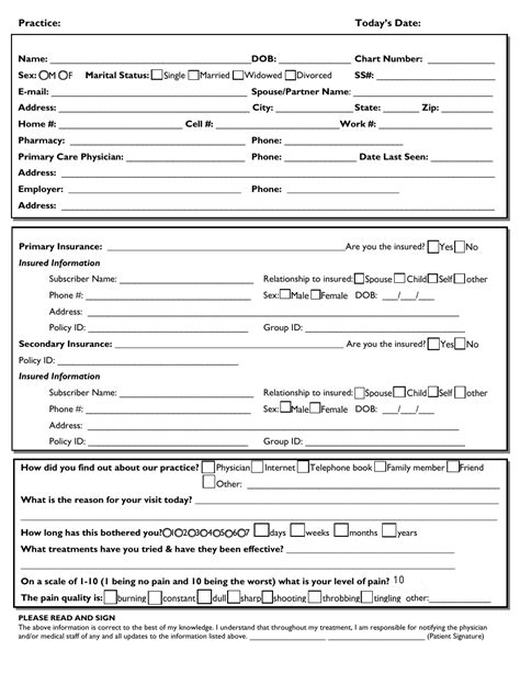 Dental New Patient Form Template Free Pdf Download