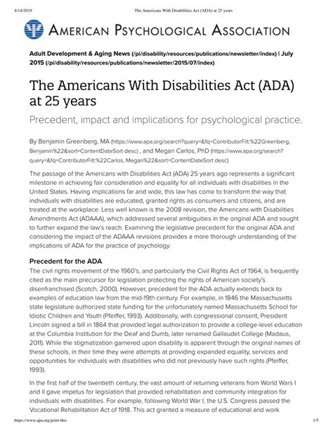 Describe The Intent Of The Americans With Disabilities Act Ada Laney