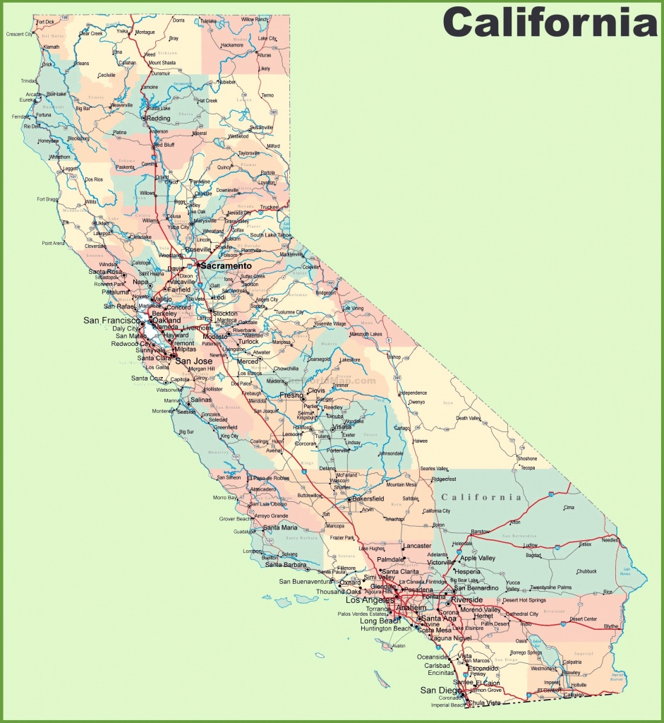 Detailed California Road Highway Map 2000 Pix Wide 3 Meg