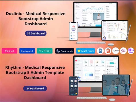 Different Examples Of Hospital Medical Admin Dashboard Template