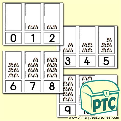 Digit Dog Number Shapes Cards 0 10 Primary Treasure Chest