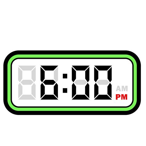 Digital Clock Time At 6 00 Pm Digital Clock 12 Hour Format 32048480 Png