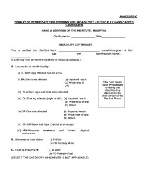 Disability Certificate Format 2020 2023 Fill And Sign Printable