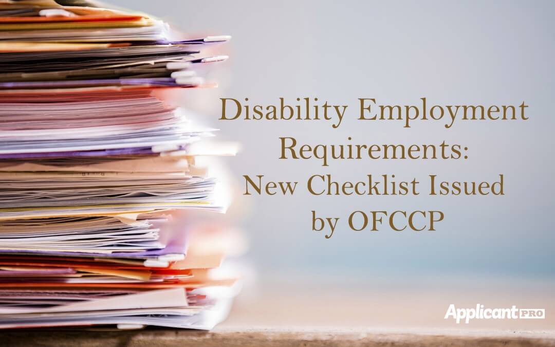 Disability Employment Requirements New Checklist Issued By Ofccp