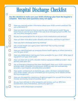 Discharge Checklist 2020 2024 Fill And Sign Printable Template Online