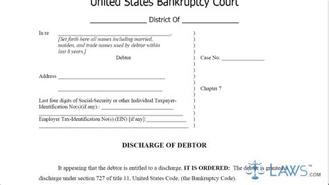 Discharge Of Debtor Chapter 7 Youtube