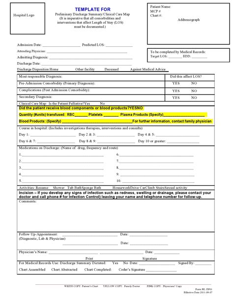 Discharge Summary Template 01 Pdf Probation Employment