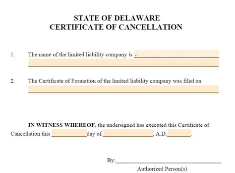 Dissolution For Corporation Cancellation For Llc