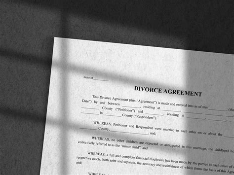 Divorce Agreement Printable And Editable Legal Family Matters Etsy