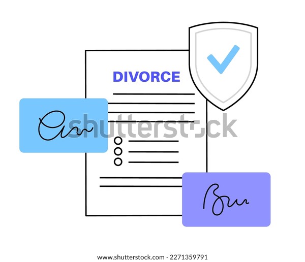 Divorce Certificate Concept Official Paperwork Process Stock Vector Royalty Free 2271359791