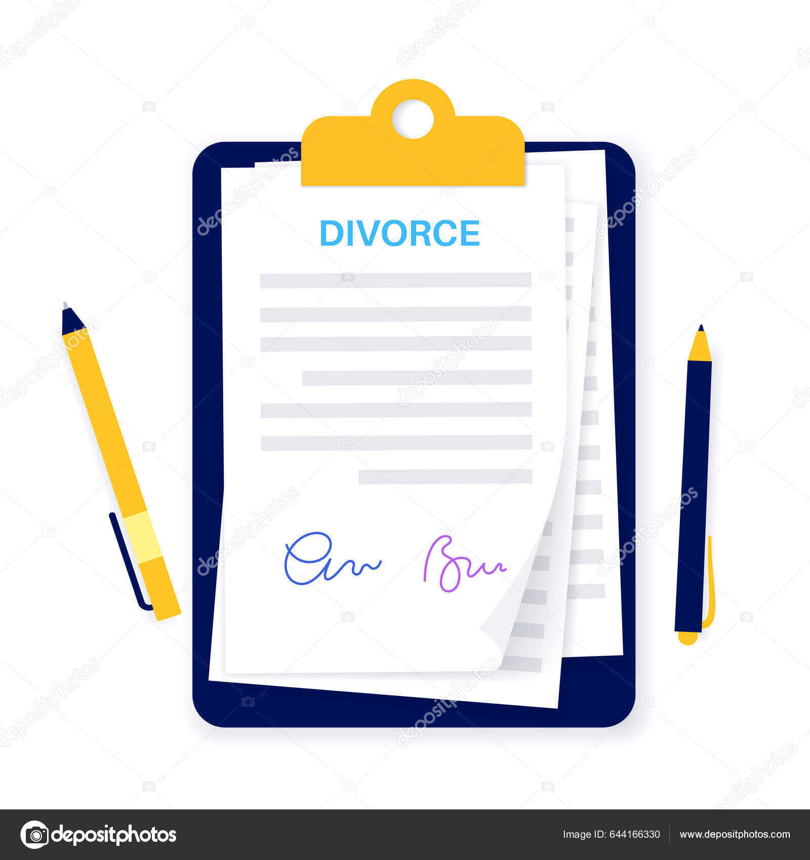 Divorce Certificate Concept Official Paperwork Process Terminating