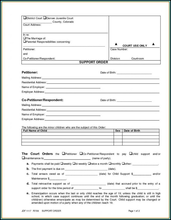 Divorce Paperwork Colorado Springs Form Resume Examples Vq1prbd3kr