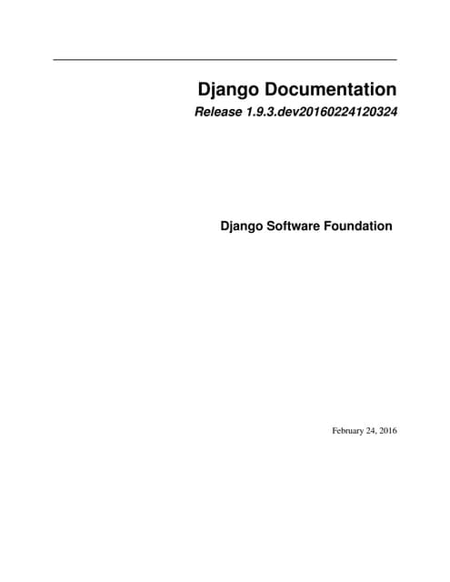 Django 5 Documentation Pdf