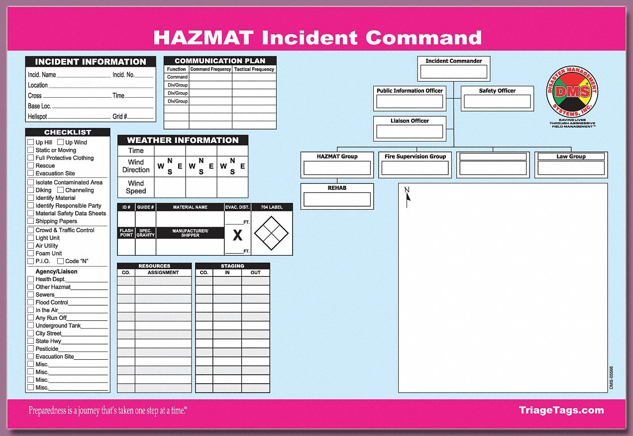 Dms Hazmat Ics Worksheet 17 In Length 1 4 In Width 11 1 2 In Height