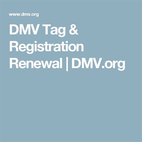 Dmv Tag Registration Renewal Dmv Org Renew Dmv Registration