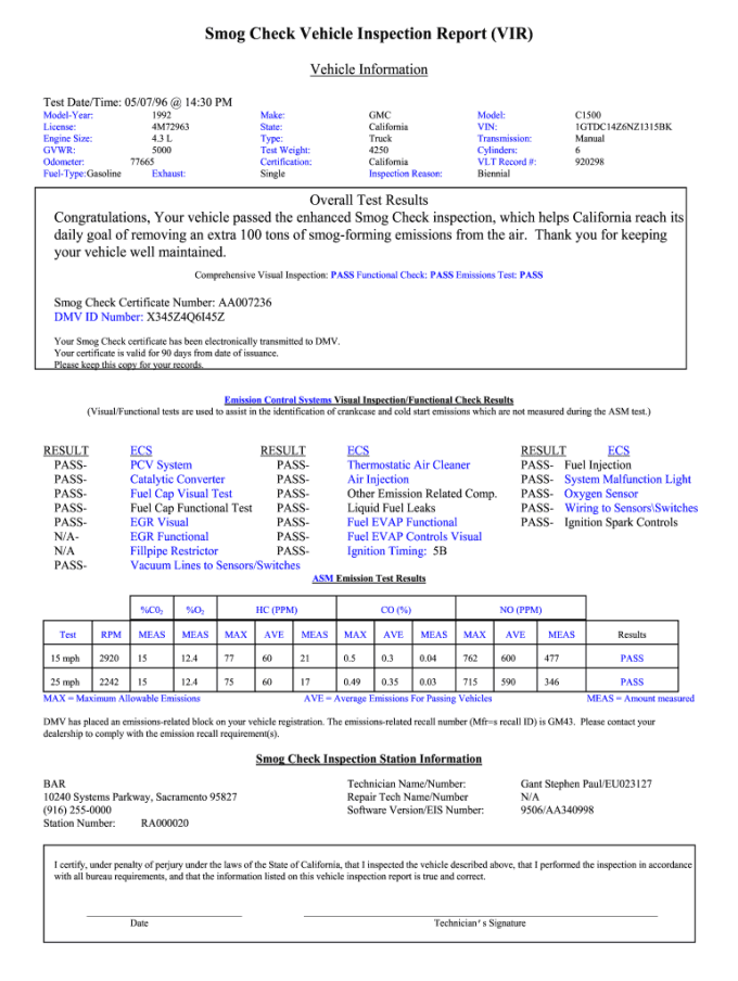 Dmv Vehicle Inspection California Vehicle Uoi