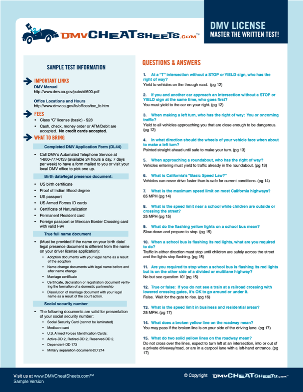 Dmv Work Sheet With Road Sign Questions For Your Permit Test