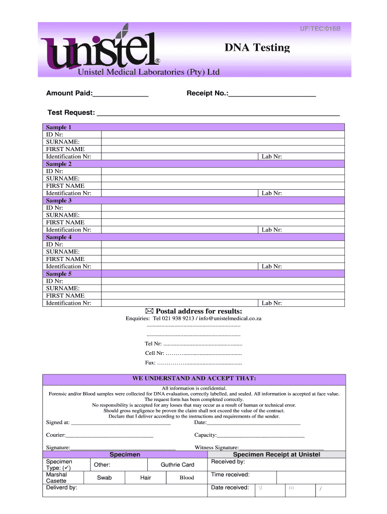 Dna Test Results Template