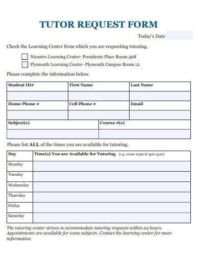 Tutoring Paperwork Requirements