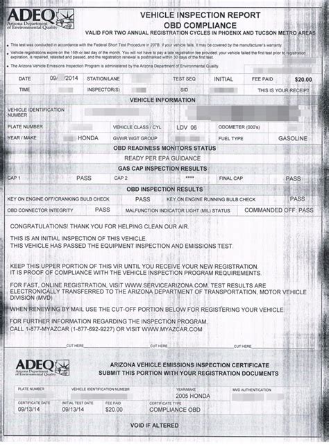 Emissions Testing Paperwork Requirements