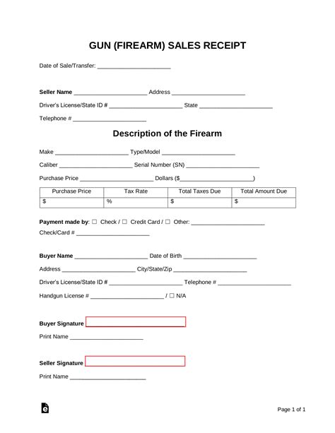 Paperwork Needed to Sell Gun