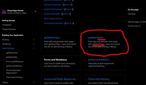 Docs Description For Getstaticpaths In Data Fetching Docs Need
